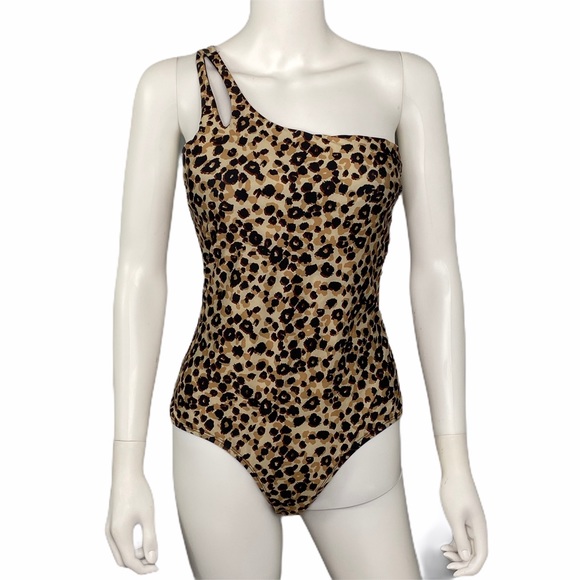 JustFab Other - JustFab Black Brown Leopard Print Swimsuit Size L